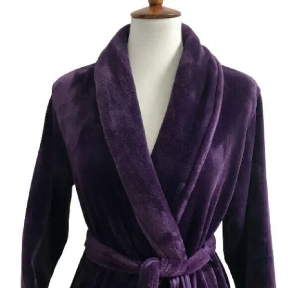 SOLD - Soma Intimates Embraceable Plush CR Long Robe S/M Blackberry - NWT